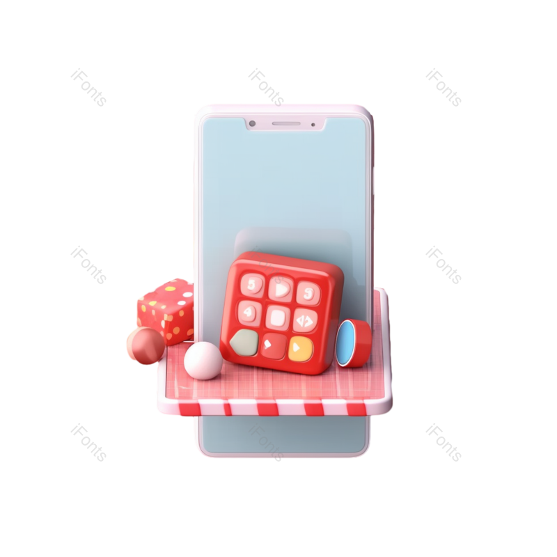 智能手机图片,可爱风元素,设计元素PNG,3D免抠素材